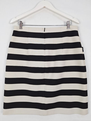 Second-Hand - Karen Millen Striped Tied Waist Office Skirt Size 14 - SwapUp