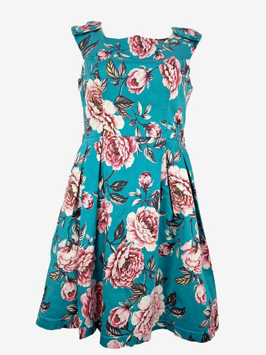 Review Teal Rose Button Shoulder Dress Size 14