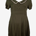 Second-Hand - Princess Highway Khaki Peter Pan Collar Mini Dress Size 12 - SwapUp