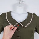 Second-Hand - Princess Highway Khaki Peter Pan Collar Mini Dress Size 12 - SwapUp