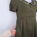 Second-Hand - Princess Highway Khaki Peter Pan Collar Mini Dress Size 12 - SwapUp