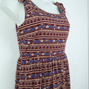 Second-Hand - Pink Owl Geometric Maroon Bow Mini Dress Size L - SwapUp