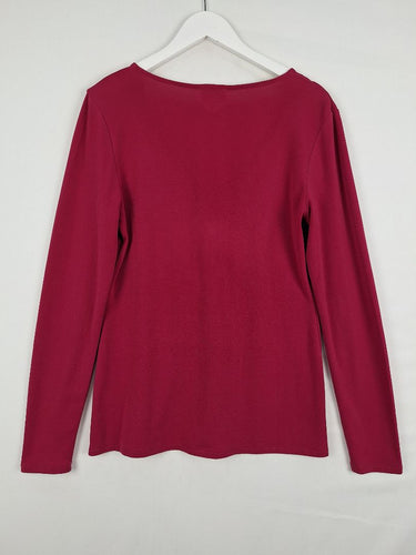 Second-Hand - Witchery Classic Maroon Long Sleeve Top Size M - SwapUp