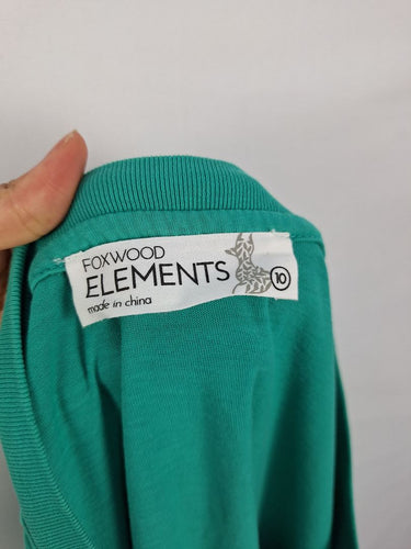 Second-Hand - Foxwood Vibrant Green Embroidered T-Shirt Dress Size 10 - SwapUp