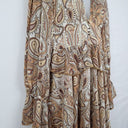 Second-Hand - Shona Joy Brown Paisley Gold Beaded Mini Dress Size 8 - SwapUp