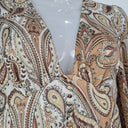 Second-Hand - Shona Joy Brown Paisley Gold Beaded Mini Dress Size 8 - SwapUp