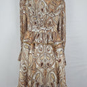 Second-Hand - Shona Joy Brown Paisley Gold Beaded Mini Dress Size 8 - SwapUp