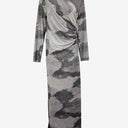 Second-Hand - Scanlan Theodore Grey Mesh Long Sleeve Maxi Dress Size 8 - SwapUp