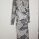 Second-Hand - Scanlan Theodore Grey Mesh Long Sleeve Maxi Dress Size 8 - SwapUp