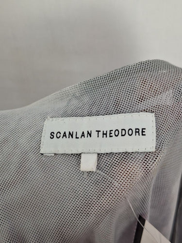 Second-Hand - Scanlan Theodore Grey Mesh Long Sleeve Maxi Dress Size 8 - SwapUp