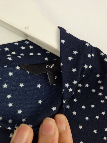 Second-Hand - Cue Midnight Sky Star Blouse Size 6 - SwapUp
