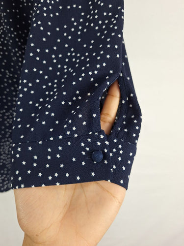 Second-Hand - Cue Midnight Sky Star Blouse Size 6 - SwapUp