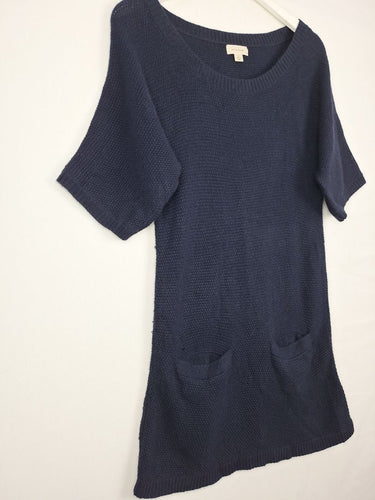 Second-Hand - Witchery Navy Wool Cashmere Blend Knit Tunic Top Size S - SwapUp