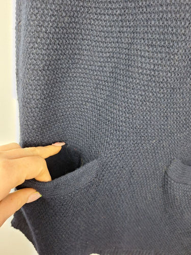 Second-Hand - Witchery Navy Wool Cashmere Blend Knit Tunic Top Size S - SwapUp