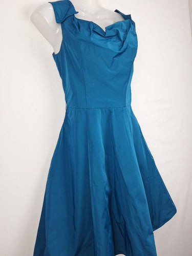 Second-Hand - Cue Cerulean Structured Unique Mini Dress Size 6 - SwapUp