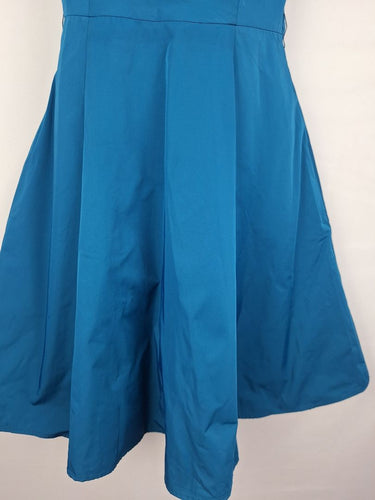 Second-Hand - Cue Cerulean Structured Unique Mini Dress Size 6 - SwapUp