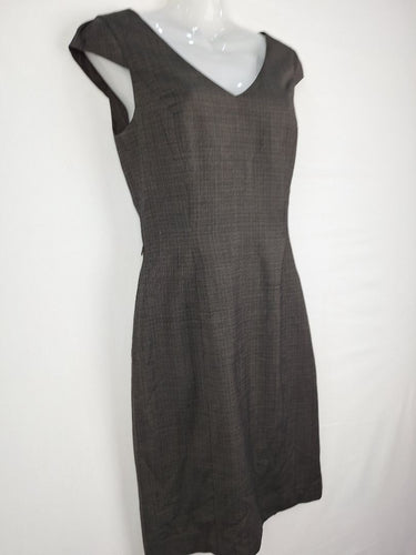 Second-Hand - Jigsaw Charcoal Wool Blend Sophisticated Work Dress Size 8 - SwapUp