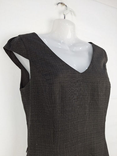 Second-Hand - Jigsaw Charcoal Wool Blend Sophisticated Work Dress Size 8 - SwapUp