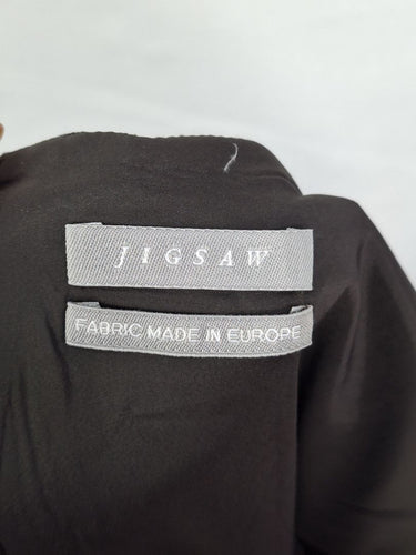 Second-Hand - Jigsaw Charcoal Wool Blend Sophisticated Work Dress Size 8 - SwapUp