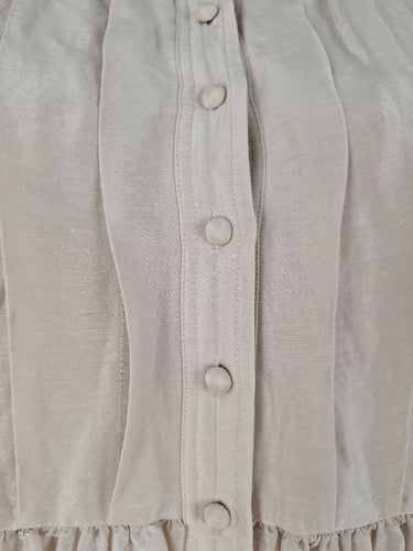 Second-Hand - Country Road Milky Linen Silk Blend Pleated Mini Dress Size 10 - SwapUp