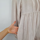 Second-Hand - Country Road Milky Linen Silk Blend Pleated Mini Dress Size 10 - SwapUp