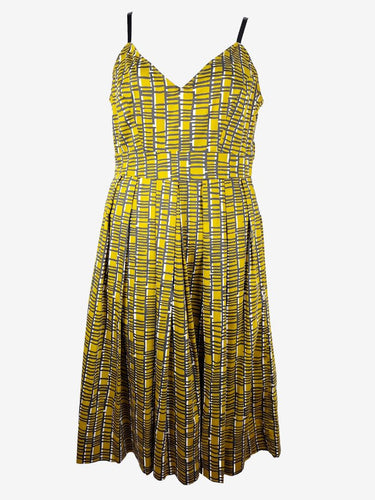 Second-Hand Moda Mustard Ladder Fit & Flare Dress Size 12 – SwapUp