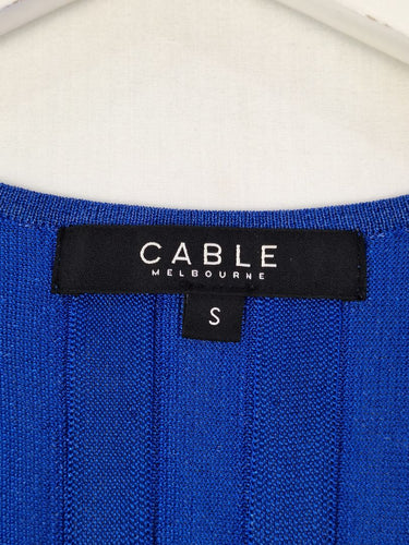Second-Hand - Cable Cobalt Sparkle Knit Top Size S - SwapUp