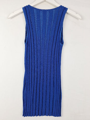 Second-Hand - Cable Cobalt Sparkle Knit Top Size S - SwapUp