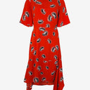 Second-Hand - Warehouse Red Mock Neck Midi Dress Size 6 - SwapUp