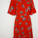 Second-Hand - Warehouse Red Mock Neck Midi Dress Size 6 - SwapUp