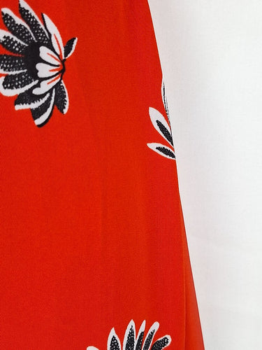 Second-Hand - Warehouse Red Mock Neck Midi Dress Size 6 - SwapUp