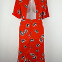 Second-Hand - Warehouse Red Mock Neck Midi Dress Size 6 - SwapUp