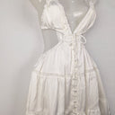 Second-Hand - Sabo White Lacey Cut Out Mini Dress Size 6 - SwapUp