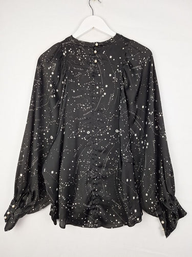 Second-Hand - Zara Black 'Silky' Horoscope Top Size XS - SwapUp