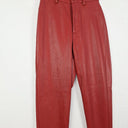 Second-Hand - Atmos & Here Ruby Red 'Leather' Pants Size 6 - SwapUp
