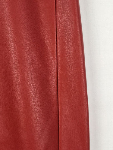 Second-Hand - Atmos & Here Ruby Red 'Leather' Pants Size 6 - SwapUp