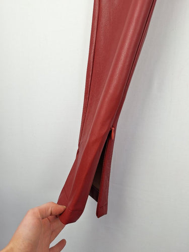 Second-Hand - Atmos & Here Ruby Red 'Leather' Pants Size 6 - SwapUp