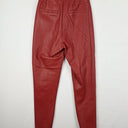 Second-Hand - Atmos & Here Ruby Red 'Leather' Pants Size 6 - SwapUp