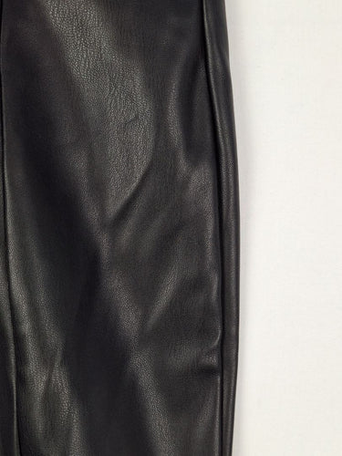 Second-Hand - Meshki Black 'Leather' Waist Band Straight Leg Pants Size XS - SwapUp