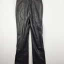 Second-Hand - Meshki Black 'Leather' Waist Band Straight Leg Pants Size XS - SwapUp