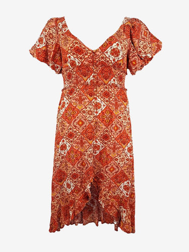 Assorted Brands Firey Puff Sleeve Midi Dress Size 10