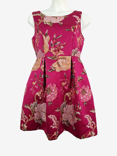 Review Fuchsia Embroidered Fitted Dress Size 14