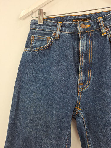 Second-Hand - Nudie Jeans Dark Wash Denim Tapered Jeans Size 6 - SwapUp