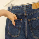 Second-Hand - Nudie Jeans Dark Wash Denim Tapered Jeans Size 6 - SwapUp