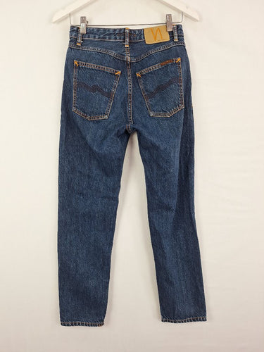 Second-Hand - Nudie Jeans Dark Wash Denim Tapered Jeans Size 6 - SwapUp