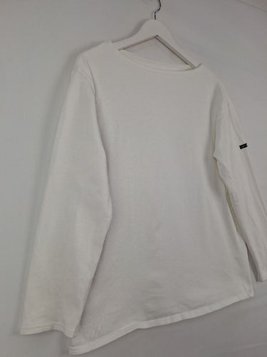 Second-Hand - Saint James White Wide Neck Boxy Jumper Size M - SwapUp