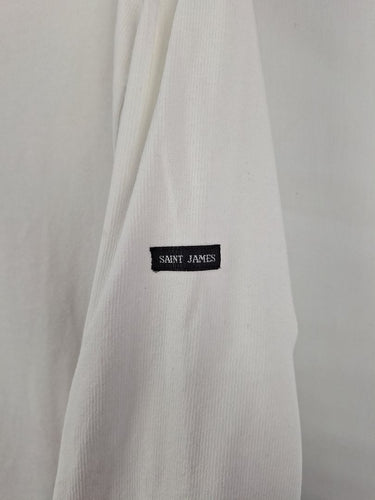 Second-Hand - Saint James White Wide Neck Boxy Jumper Size M - SwapUp