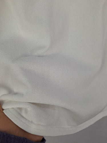 Second-Hand - Saint James White Wide Neck Boxy Jumper Size M - SwapUp