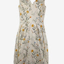 Second-Hand - Cue Cream Flower Plunge Neck Mini Dress Size 6 - SwapUp