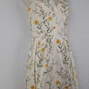 Second-Hand - Cue Cream Flower Plunge Neck Mini Dress Size 6 - SwapUp